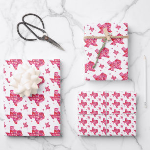 Texas Kisses Pattern Wrapping Paper Sheet