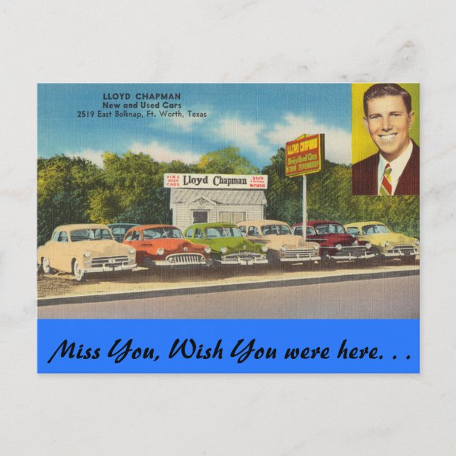 Texas, Lloyd Chapman Auto, Fort Worth Postcard (Front)