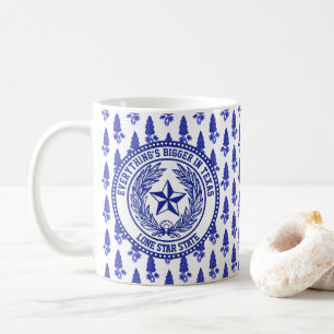 Texas Logo Bluebonnet Pattern Your Text Coffee Mug
