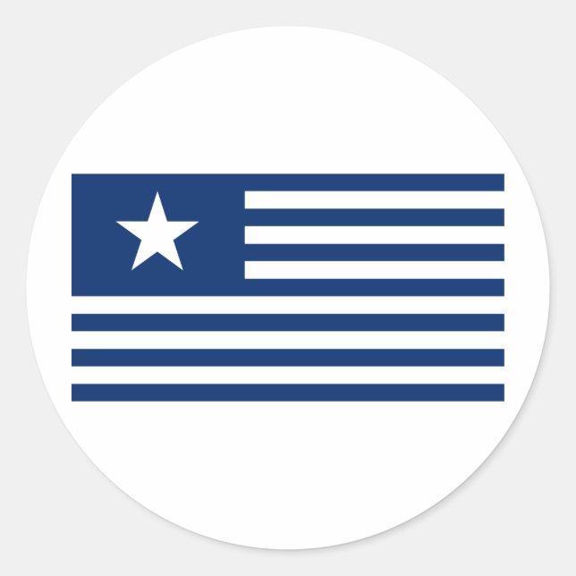 Texas Lone Star and Stripes - Blue Classic Round Sticker (Front)