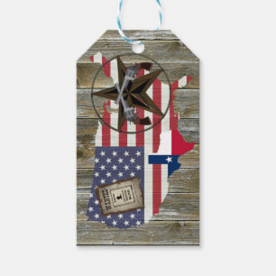 Texas Lone Star Duelling Pistols Most Wanted Sign Gift Tags