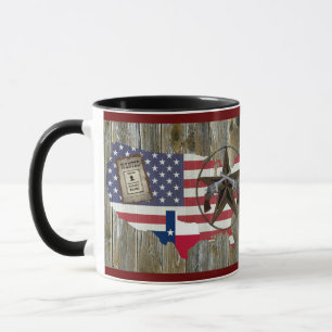 Texas Lone Star Duelling Pistols Most Wanted Sign Mug