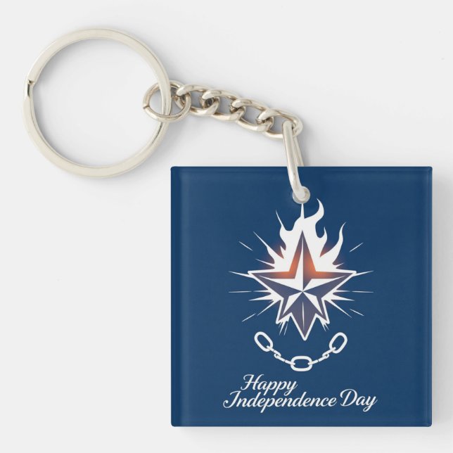 Texas Lone Star Flag & Cowboy  Key Ring (Front)
