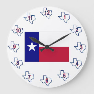 Texas Lone Star Flag Large Clock