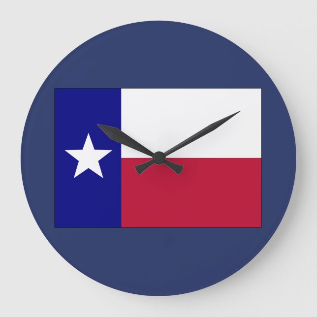 Texas Lone Star Flag Large Clock (Front)