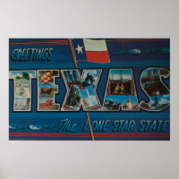 Texas (Lone-Star Flag)Large Letter Scenes