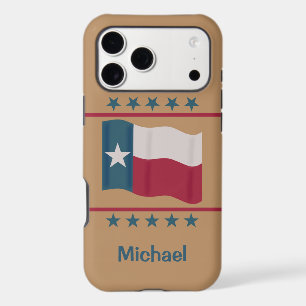Texas Lone Star Flag Name Personalised Red Blue