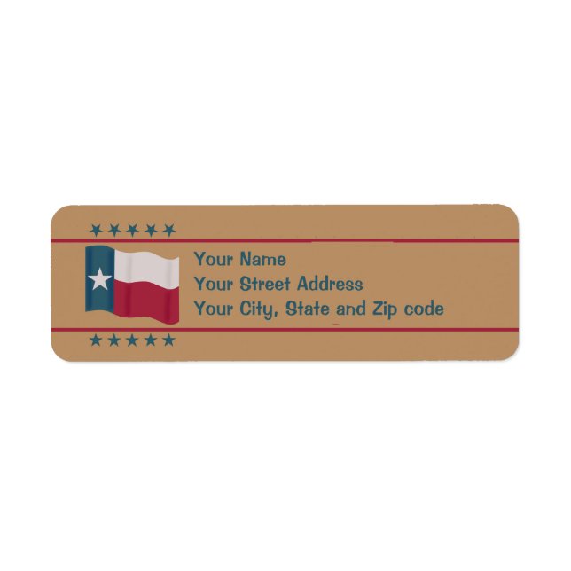 Texas Lone Star Flag Stars Tan Red White  Blue (Front)
