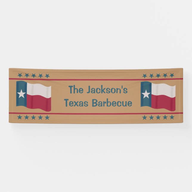 Texas Lone Star Flag Waving Event Banner (Horizontal)
