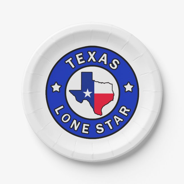 Texas Lone Star Paper Plate (Front)