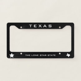 Texas Lone Star State Black Licence Plate Frame
