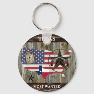 Texas Lone Star State Duelling Pistols Most Wanted Key Ring