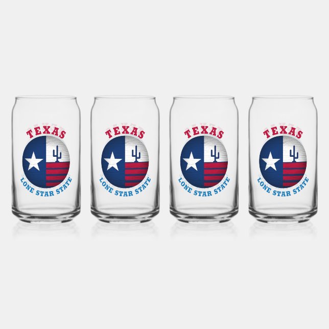 TEXAS LONE STAR STATE FLAG CAN GLASS (Front)