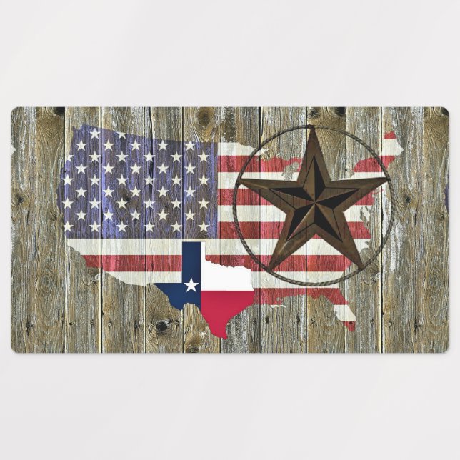 Texas Lone Star State Flag Map (Design 1)