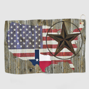 Texas Lone Star State Flag Map Golf Towel