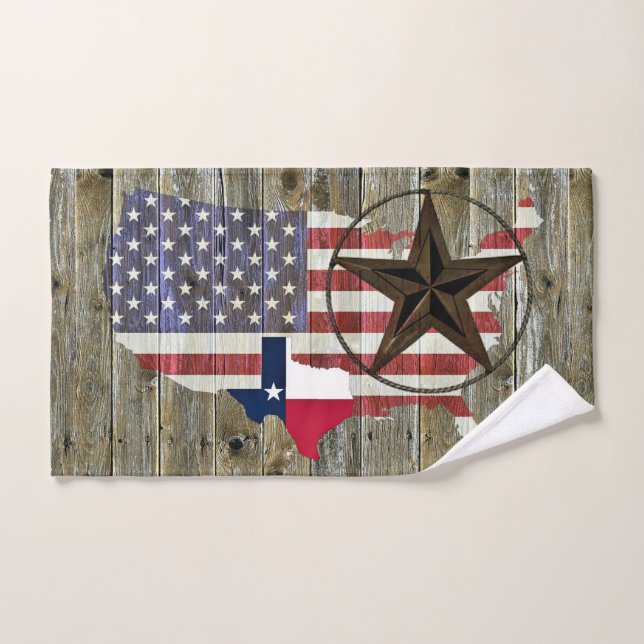 Texas Lone Star State Flag Map Hand Towel (Hand Towel)