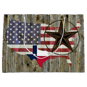 Texas Lone Star State Flag Map Large Gift Bag