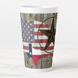 Texas Lone Star State Flag Map Latte Mug