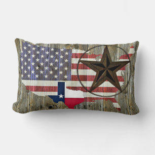 Texas Lone Star State Flag Map Lumbar Cushion