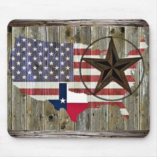 Texas Lone Star State Flag Map Mouse Pad (Front)