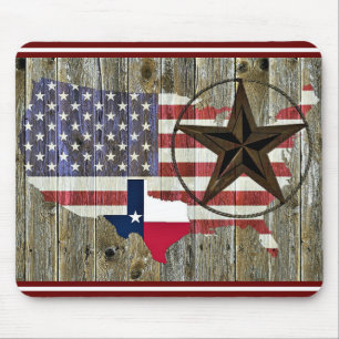 Texas Lone Star State Flag Map Mouse Pad
