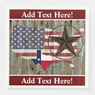 Texas Lone Star State Flag Map Napkin