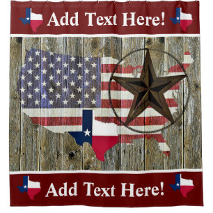 Texas Lone Star State Flag Map Shower Curtain