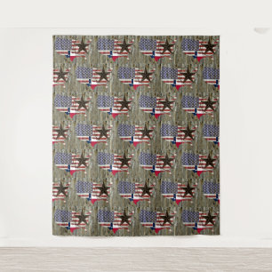 Texas Lone Star State Flag Map Tapestry