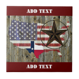 Texas Lone Star State Flag Map Tile