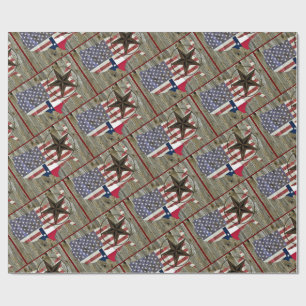 Texas Lone Star State Flag Map Wrapping Paper