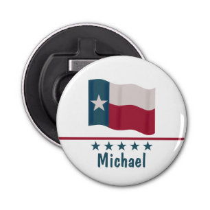 Texas Long Star Flag Name Personalised Bottle Opener