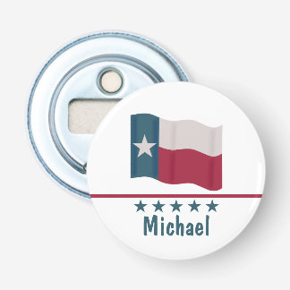 Texas Long Star Flag Name Personalised Bottle Opener