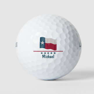 Texas Long Star Flag Name Personalised Golf Balls
