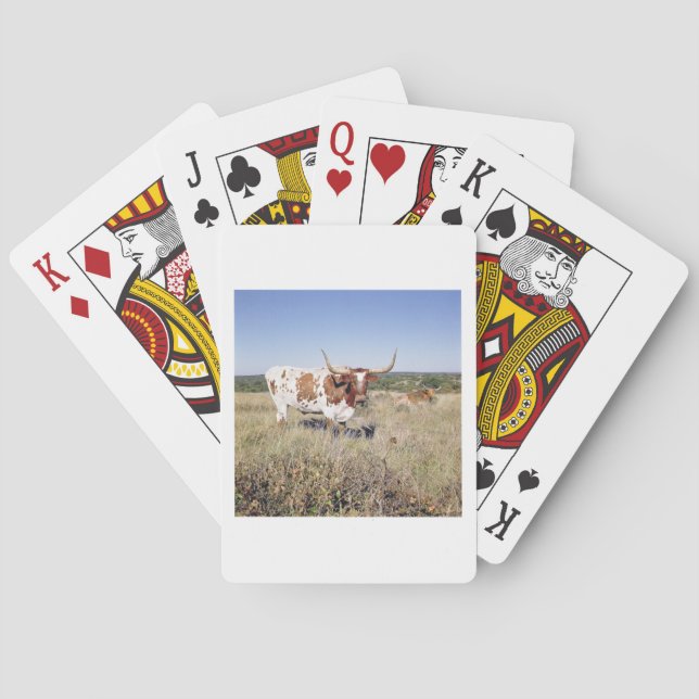 Texas Longhorn Breed (photo) Playing Cards (Back)
