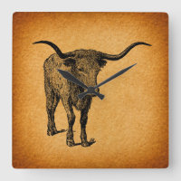 Texas Longhorn Bull Rustic Vintage Western Art