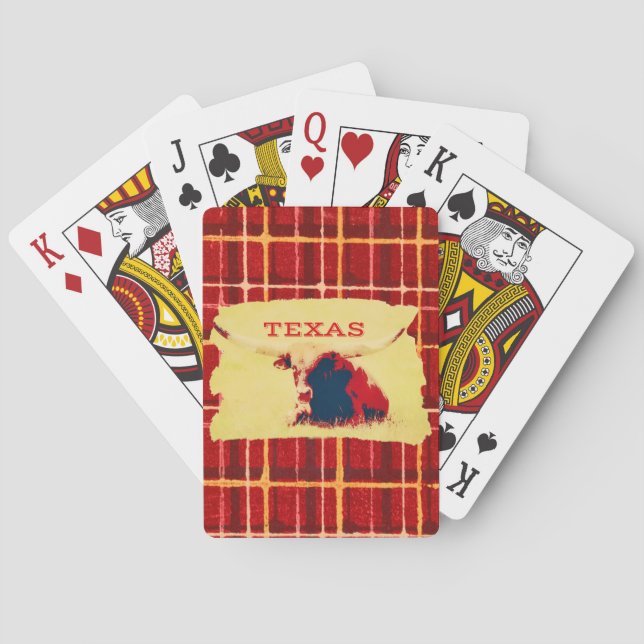 Texas Longhorn Cow Art Playing Cards (Back)