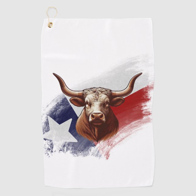 Texas longhorn cow golf towel (Front)