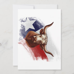 Texas longhorn cow holiday card