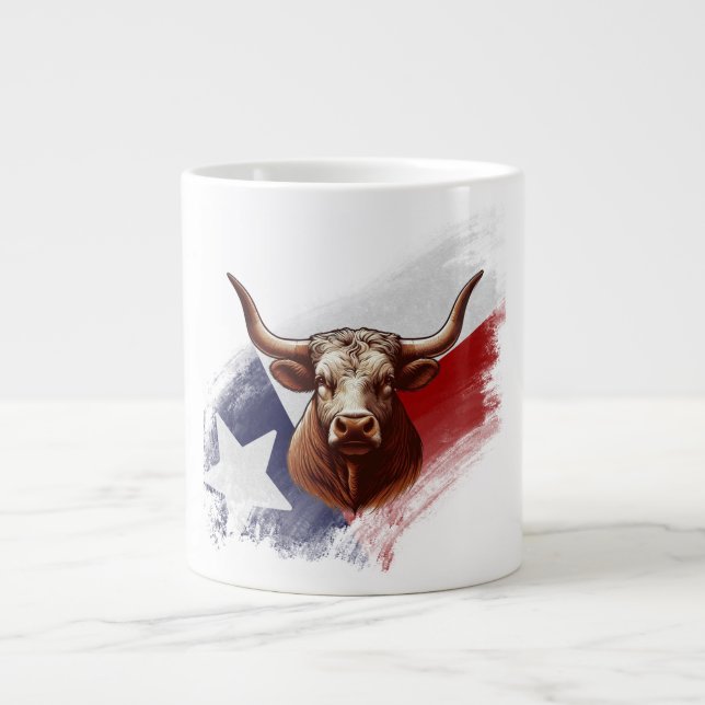 Texas longhorn cow large coffee mug (Front)