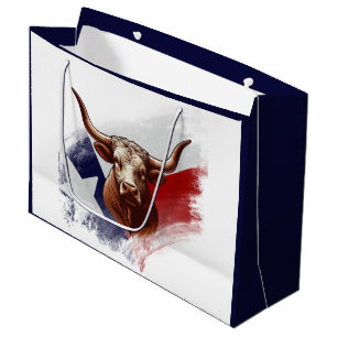 Texas longhorn cow large gift bag