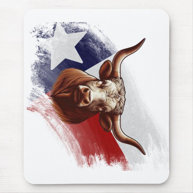 Texas longhorn cow mouse pad (Front)