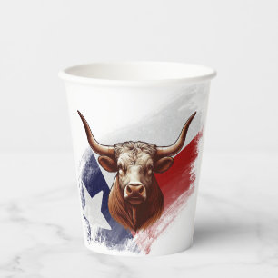 Texas longhorn cow paper cups
