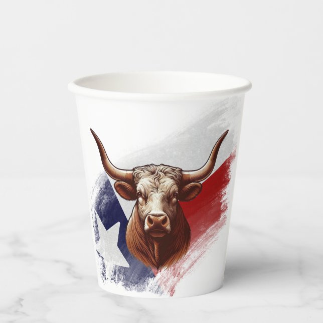 Texas longhorn cow paper cups (Front)