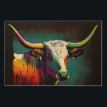 Texas Longhorn Cow Pop Art Wood Art<br><div class="desc">Introducing a one-of-a-kind wood art piece that captures the iconic Pop Art style and the rugged spirit of Texas Longhorn cattle. This stunning artwork is an eye-catching statement piece. With its bold colours and distinctive design, this Pop Art Texas Longhorn Cow Wood Art is sure to be the centerpiece of...</div>