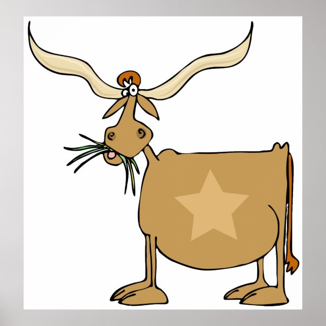 Texas Longhorn Cow Poster (Front)