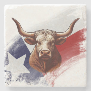 Texas longhorn cow stone coaster