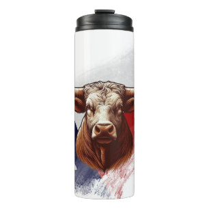 Texas longhorn cow thermal tumbler