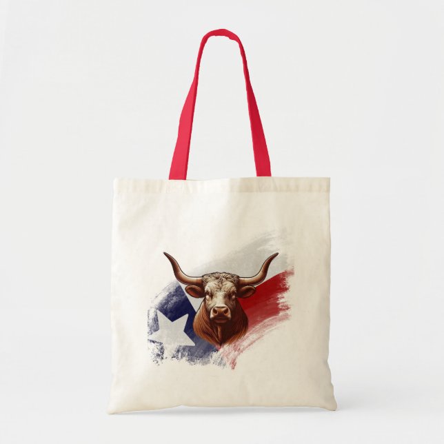 Texas longhorn cow tote bag (Front)