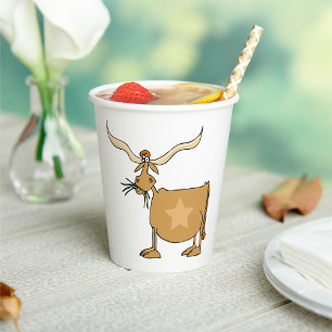 Texas Longhorn Cow with Star Paper Cups