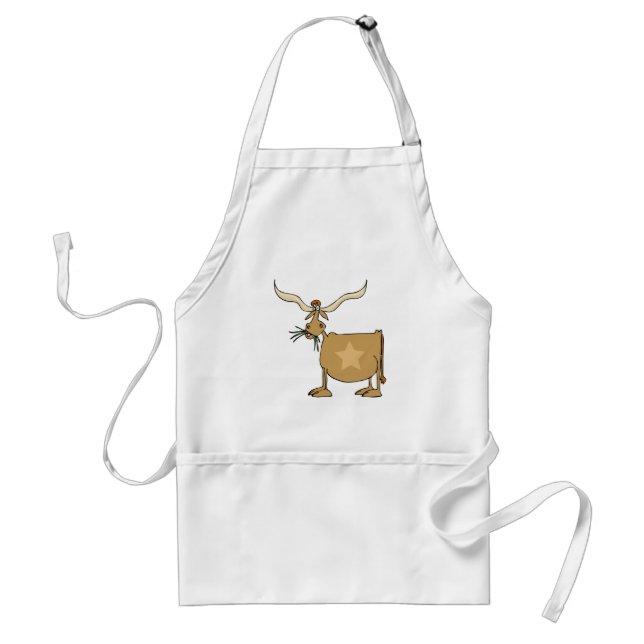 Texas Longhorn Cow with Star Standard Apron (Front)